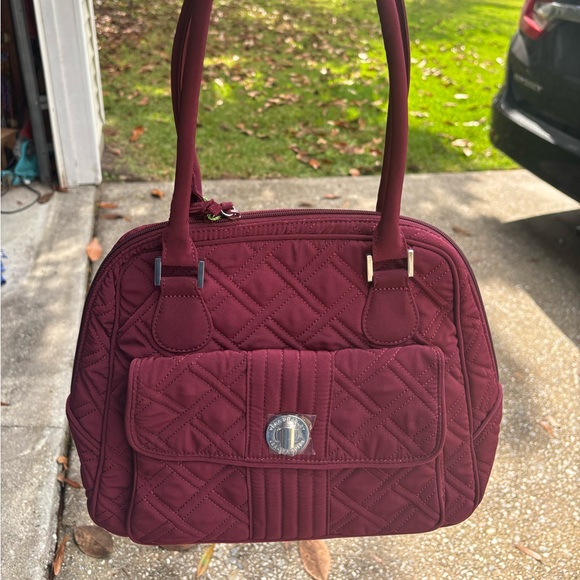 NEW Vera Bradley Raisin Matching Set Turn Lock Satchel Purse Trifold Wallet Gift - Picture 16 of 16